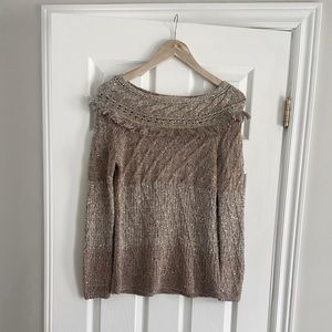 White House Black Market | Scoop neck sweater with fringe